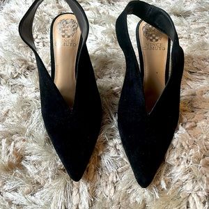Vince Camuto Black Suede Heels.  Worn Twice. Size 7 1/2
